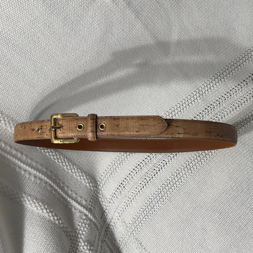 Ralph Lauren Cork-Textured Brown Belt